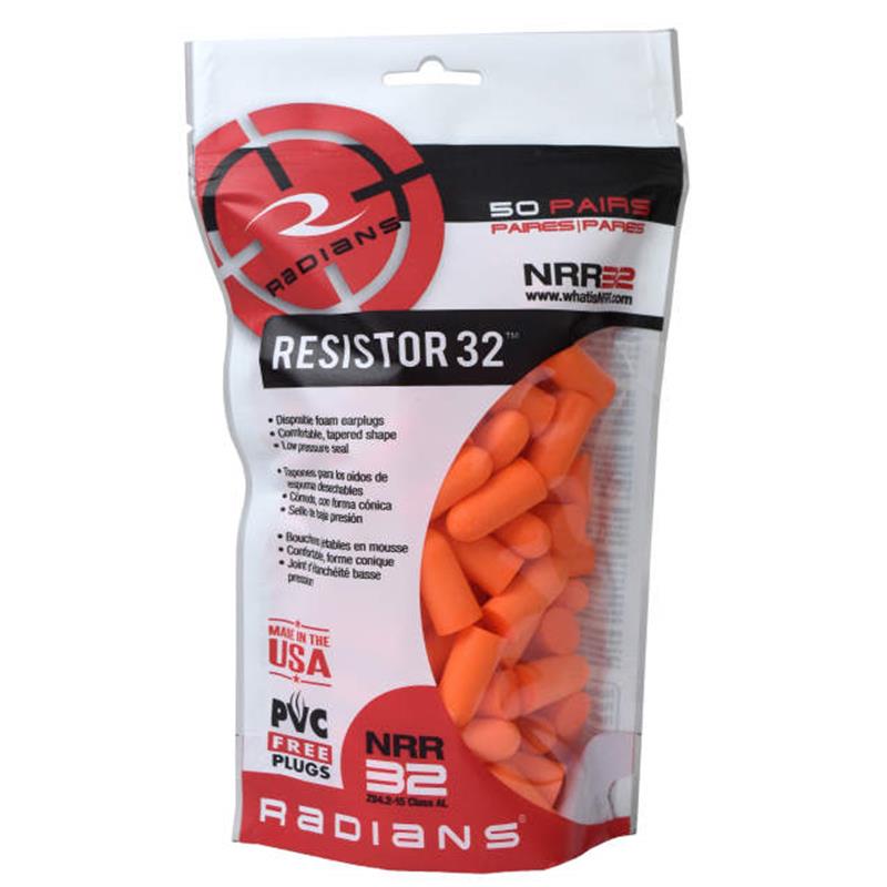 RADIANS RESISTOR FOAM EARPLUGS 50 PAIR - Earplugs